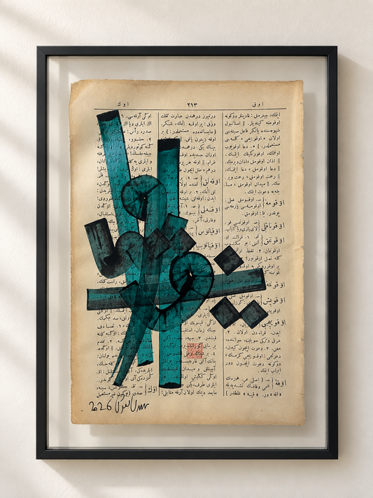 Okyânûs - Mestûr artwork in glass frame mockup