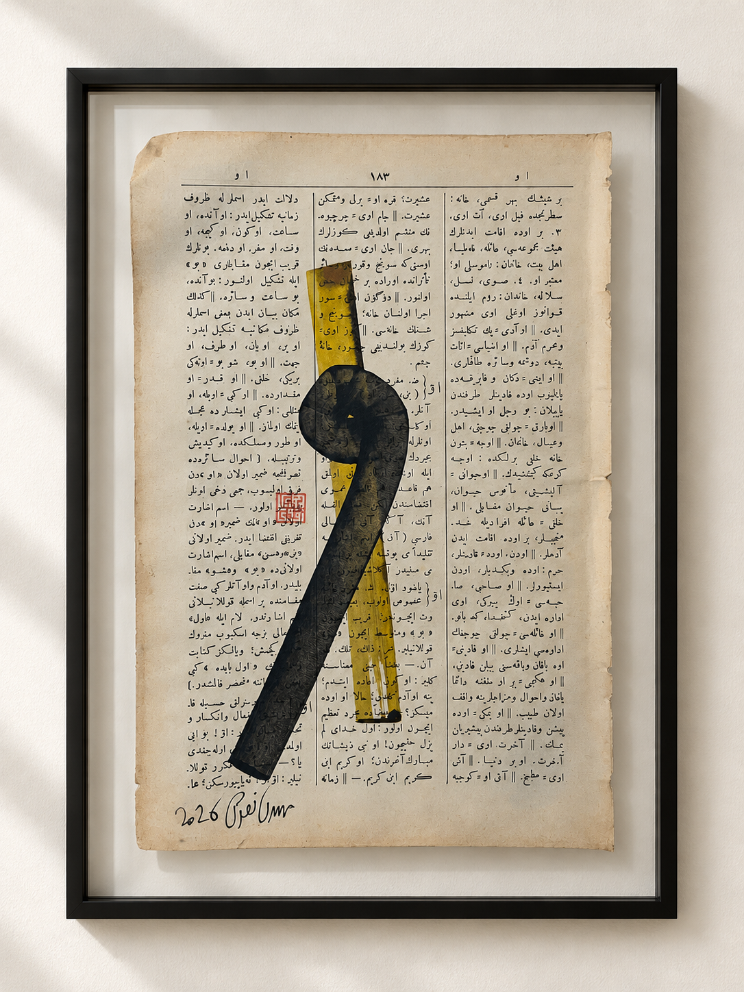 O - Mestûr artwork in glass frame mockup